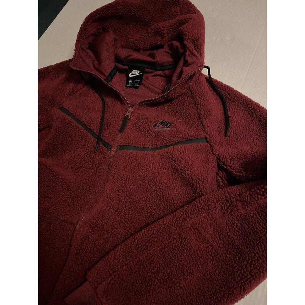 Nike Tech Fleece Sherpa Icon Full Zip Men’s MEDIUM Jacket AQ2767-677  Team Red
